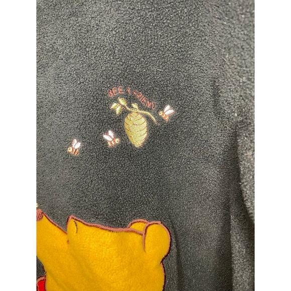 Vintage 90s Disney Winnie the Pooh Fleece Hoodie Sweatshirt - Picture 5 of 8
